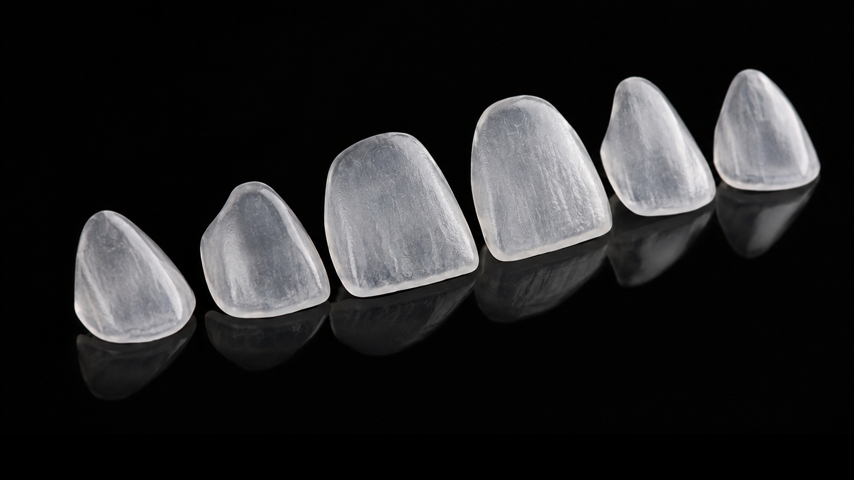 Row of porcelain veneers